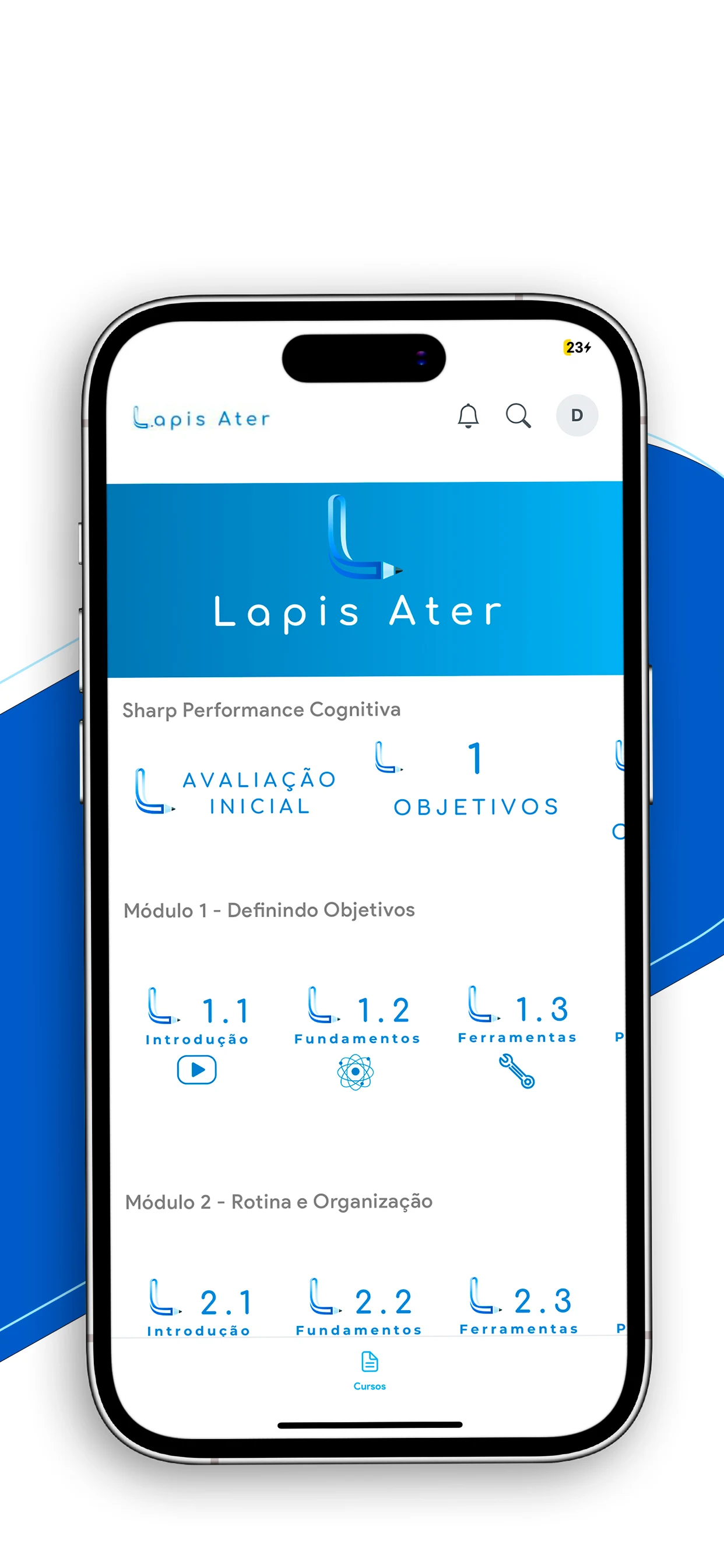 Smartphone com app Lapis Ater